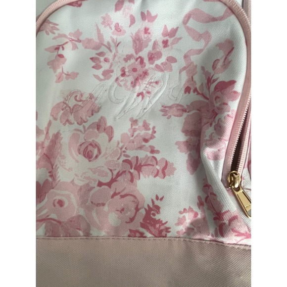 LoveShackFancy Pink Damask Backpack Pottery Barn Teen NWOT Mono Removed XL - Picture 2 of 6